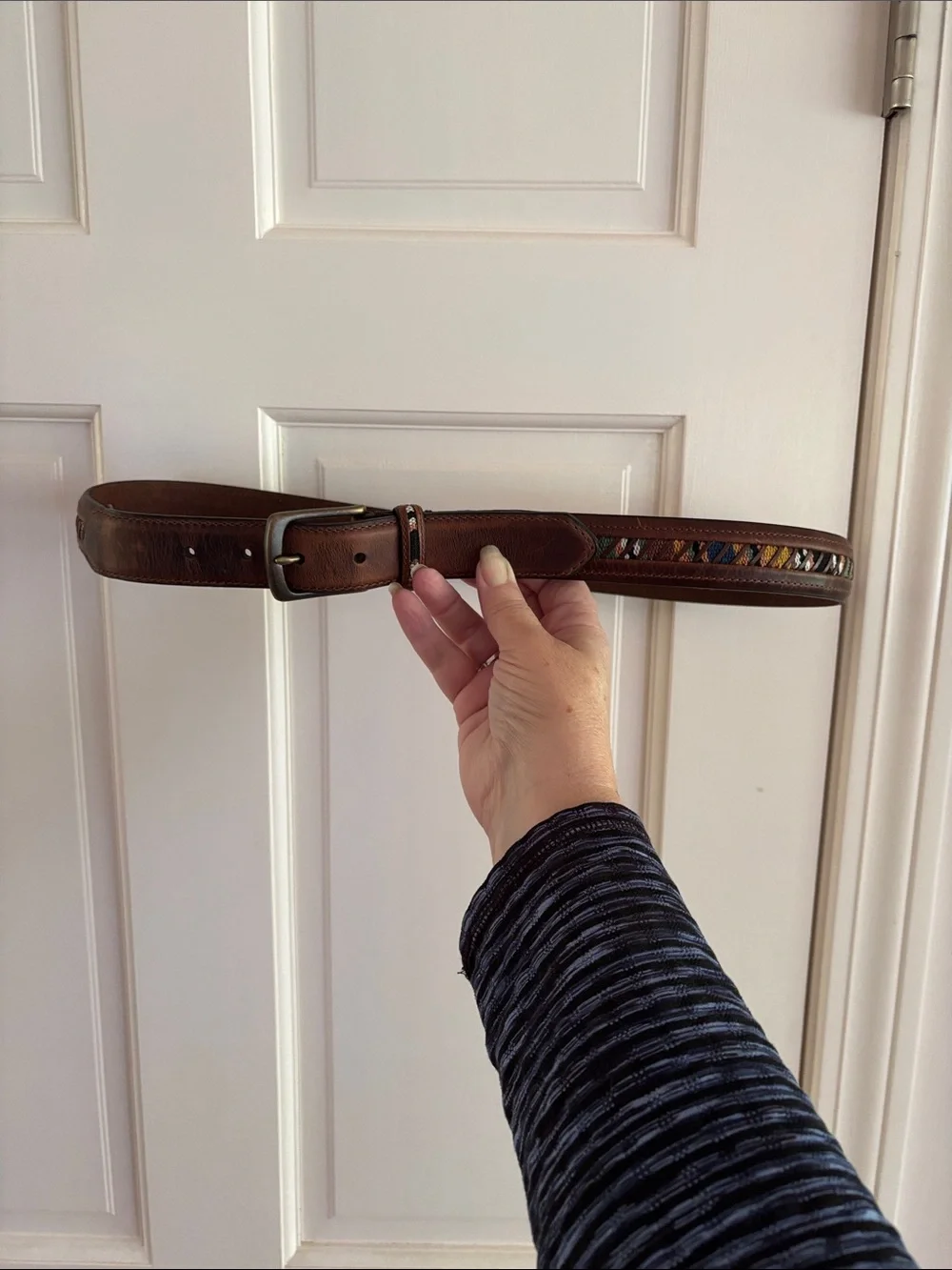 Columbia Sportswear Company Brown Decorative Leather Belt Sz 38/95